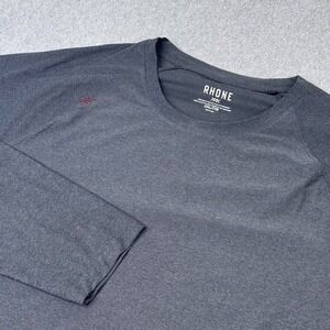 Rhone Reign‎ Gray Crew Neck Long Sleeve Nylon Performance Stretch Men's Size XXL